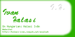 ivan halasi business card